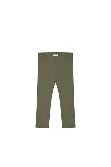 Organic Cotton Modal Everyday Legging - Sicilian Olive Childrens Legging from Jamie Kay Australia