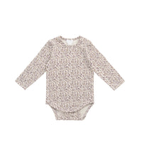 Organic Cotton Modal Long Sleeve Bodysuit - Amber Eggnog Childrens Bodysuit from Jamie Kay Australia