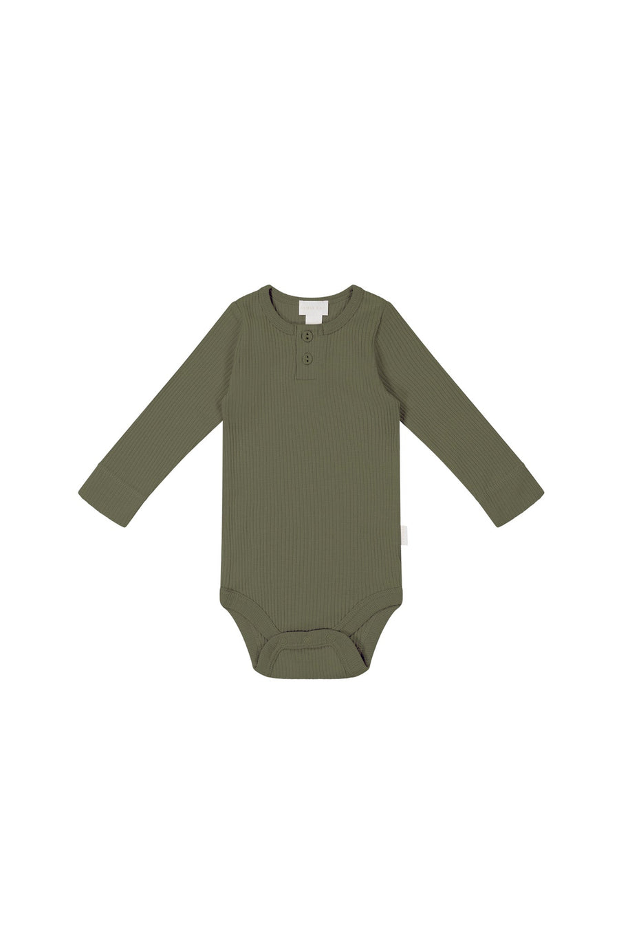 Organic Cotton Modal Long Sleeve Bodysuit - Sicilian Olive Childrens Bodysuit from Jamie Kay Australia