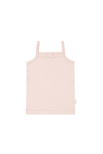 Organic Cotton Modal Singlet - Morgan Pink Childrens Singlet from Jamie Kay Australia