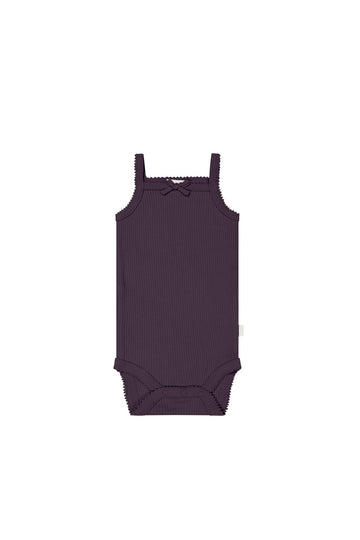 Organic Cotton Modal Singlet Bodysuit - Blackberry Childrens Bodysuit from Jamie Kay Australia