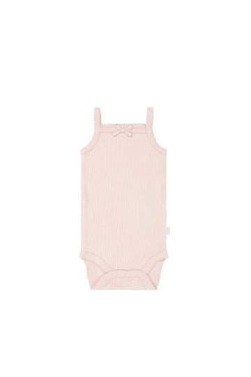 Organic Cotton Modal Singlet Bodysuit - Morgan Pink Childrens Bodysuit from Jamie Kay Australia