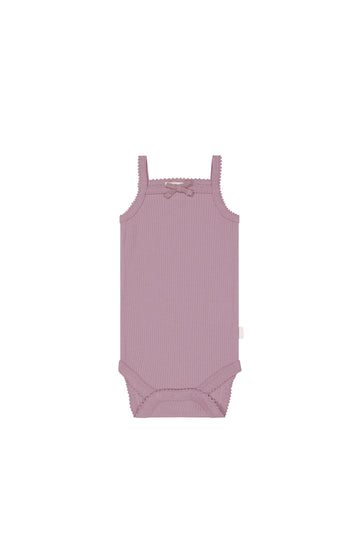 Organic Cotton Modal Singlet Bodysuit - Sweet Mauve