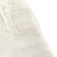 Organic Cotton Muslin Anja Short - Parchment Childrens Short from Jamie Kay Australia