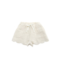 Organic Cotton Muslin Anja Short - Parchment Childrens Short from Jamie Kay Australia