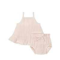 Organic Cotton Muslin Zoe Set - Ballet Pink Childrens Set from Jamie Kay Australia