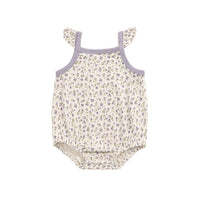 Organic Cotton Prarie Playsuit - Blueberry Field Raindrops Childrens Playsuit from Jamie Kay Australia