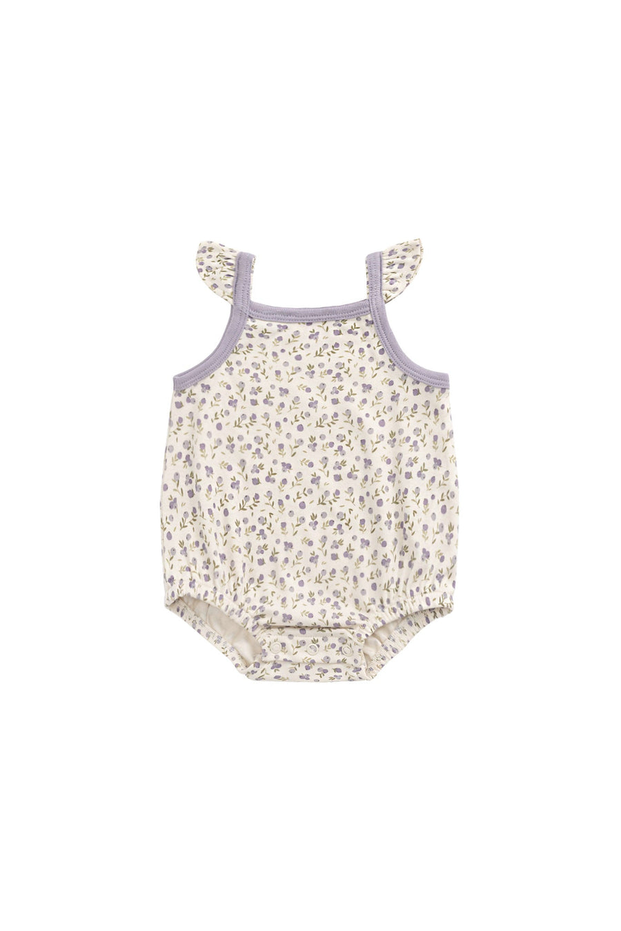 Organic Cotton Prarie Playsuit - Blueberry Field Raindrops Childrens Playsuit from Jamie Kay Australia