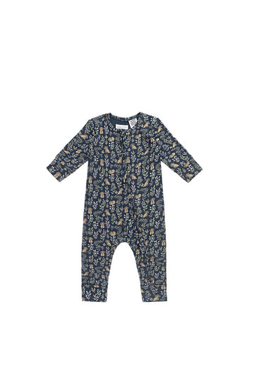 Organic Cotton Reese Zip Onepiece - Charlies Backyard Navy Childrens Onepiece from Jamie Kay Australia