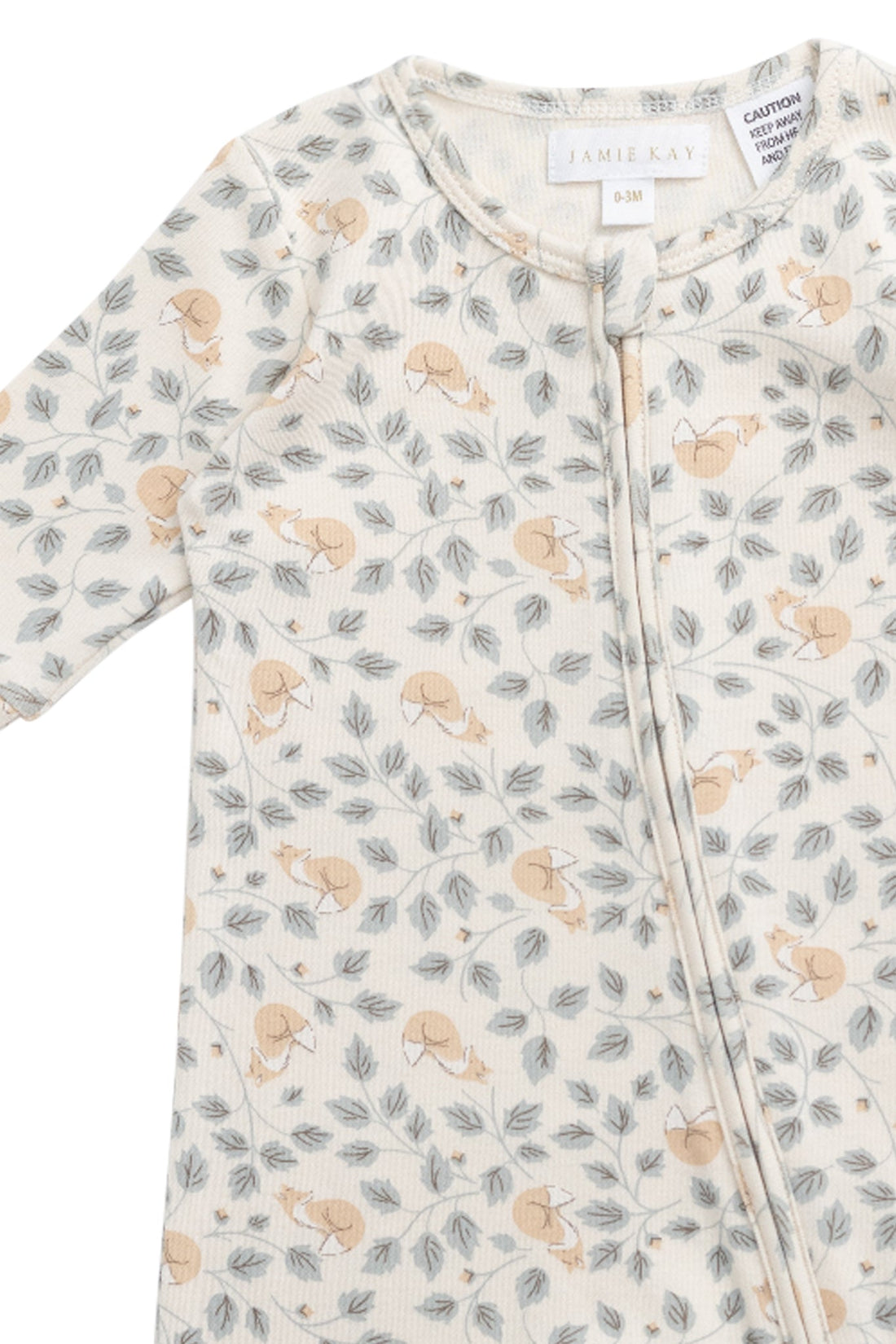 Organic Cotton Reese Zip Onepiece - Freddie Fox Childrens Pyjama from Jamie Kay Australia