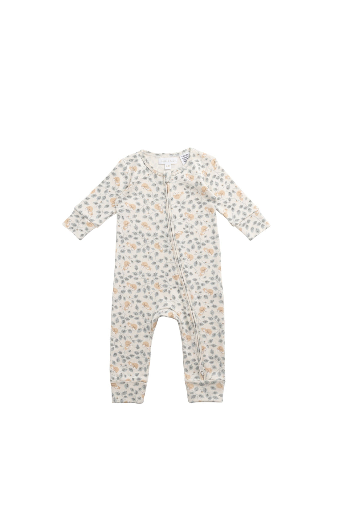 Organic Cotton Reese Zip Onepiece - Freddie Fox Childrens Pyjama from Jamie Kay Australia