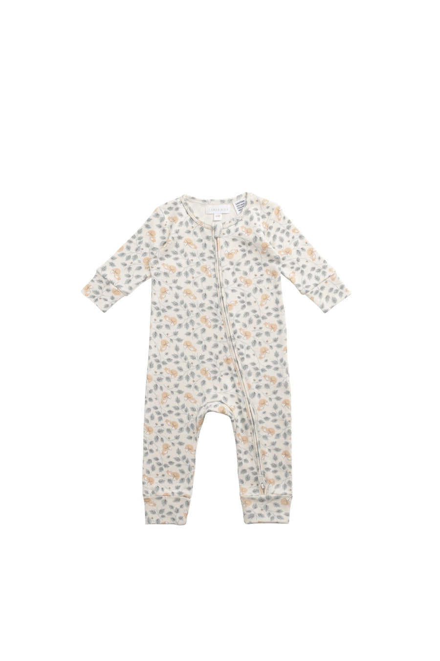 Organic Cotton Reese Zip Onepiece - Freddie Fox Childrens Pyjama from Jamie Kay Australia