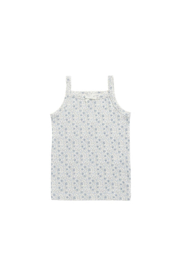 Organic Cotton Singlet - Claudette Pearl Blue Childrens Singlet from Jamie Kay Australia