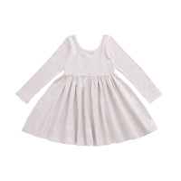 Organic Cotton Tallulah Dress - Simple Flowers Lilac Childrens Dress from Jamie Kay Australia