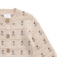 Penny Knitted Cardigan - Penny Flower Jacquard Childrens Cardigan from Jamie Kay Australia