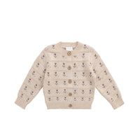 Penny Knitted Cardigan - Penny Flower Jacquard Childrens Cardigan from Jamie Kay Australia