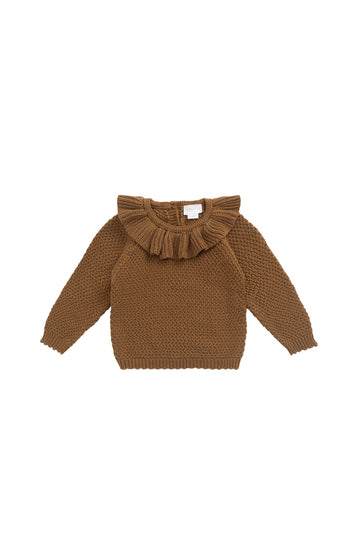 Sophie Knitted Jumper - Autumn Bronze Childrens Cardigan from Jamie Kay Australia