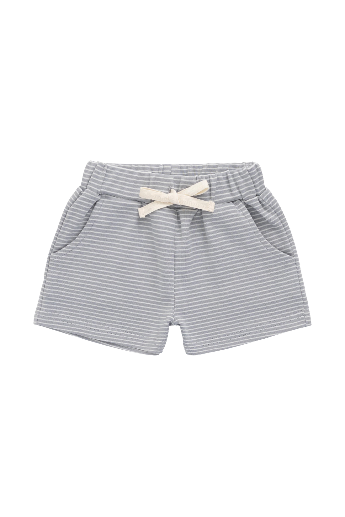 Pima Cotton Wesley Short - Fine Stripe Missouri/Parchment Childrens Shorts from Jamie Kay Australia