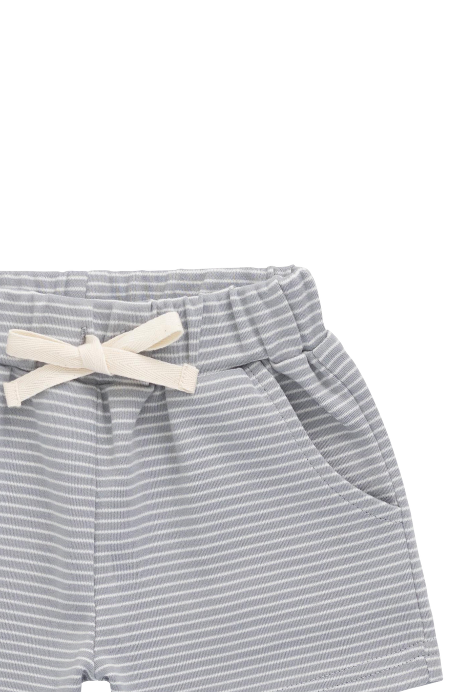 Pima Cotton Wesley Short - Fine Stripe Missouri/Parchment Childrens Shorts from Jamie Kay Australia