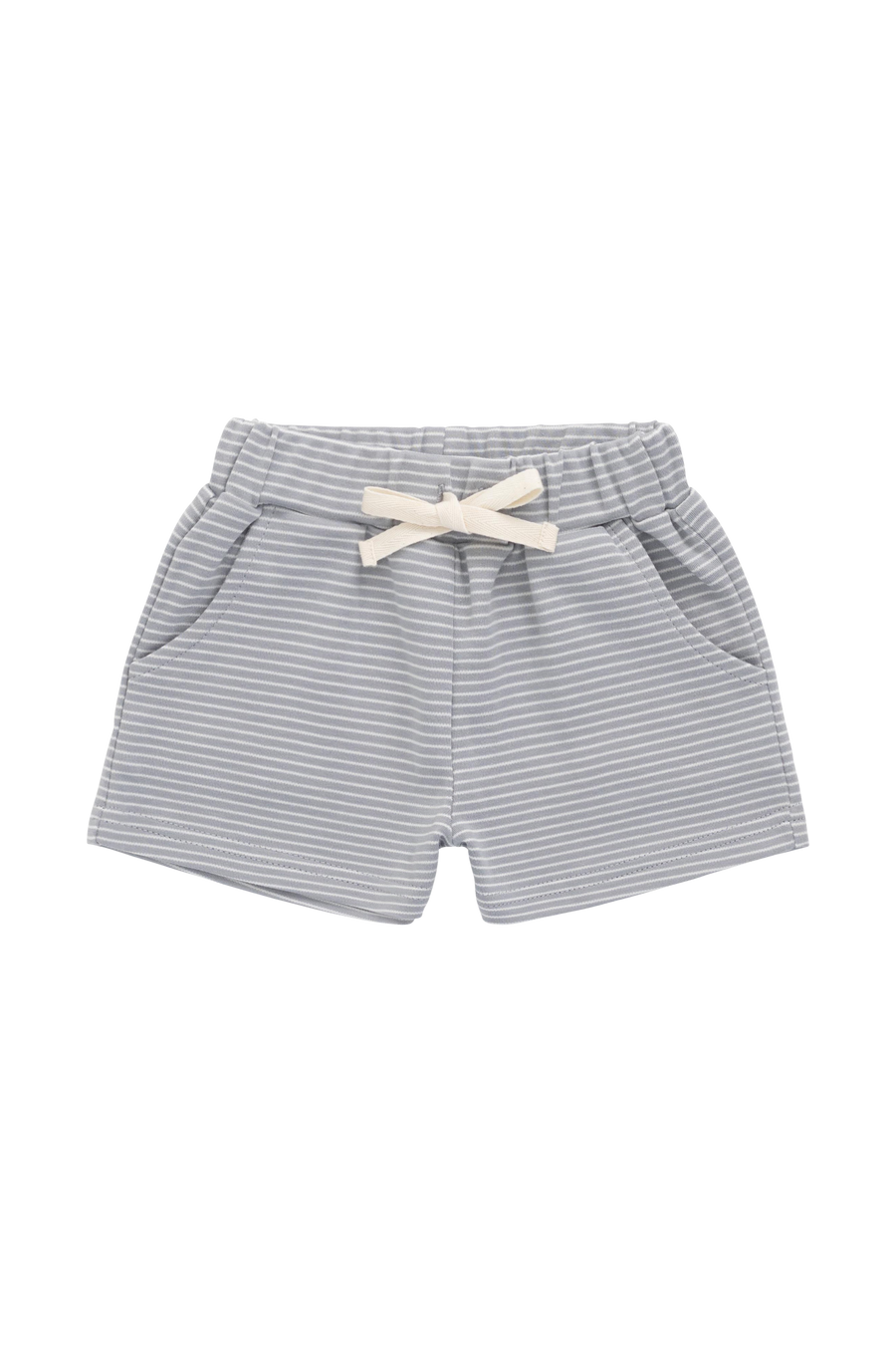 Pima Cotton Wesley Short - Fine Stripe Missouri/Parchment Childrens Shorts from Jamie Kay Australia
