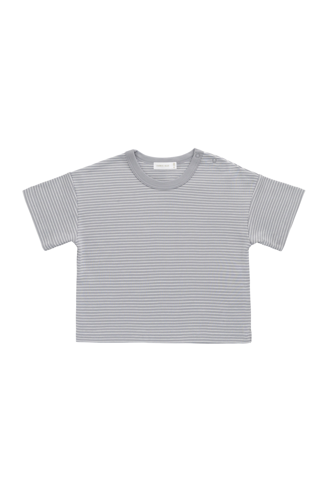 Pima Cotton Wesley Tee - Fine Stripe Missouri/Parchment Childrens Top from Jamie Kay Australia