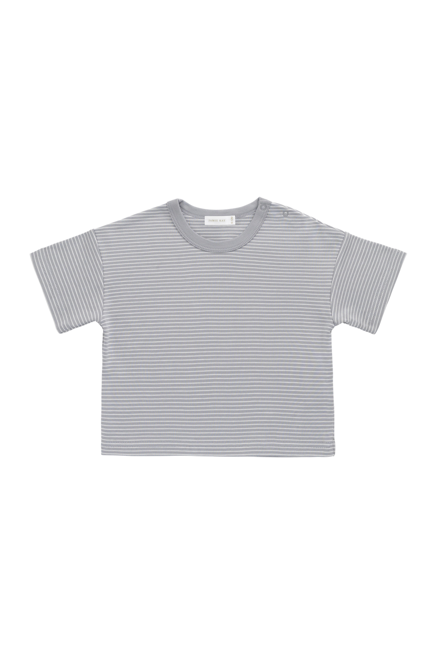 Pima Cotton Wesley Tee - Fine Stripe Missouri/Parchment Childrens Top from Jamie Kay Australia
