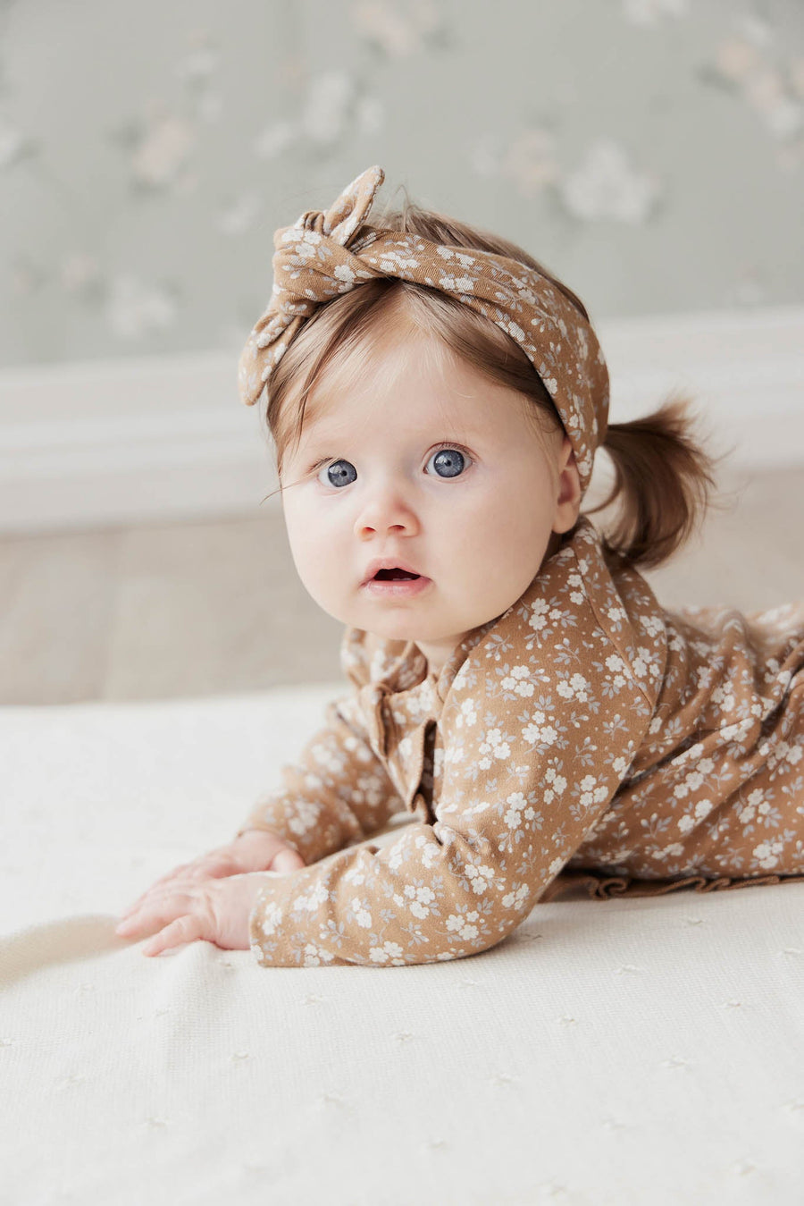 Organic Cotton Headband - Rosalie Field Caramel Childrens Headband from Jamie Kay Australia