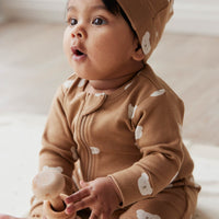 Organic Cotton Reese Beanie - Bears Caramel Cream Childrens Hat from Jamie Kay Australia