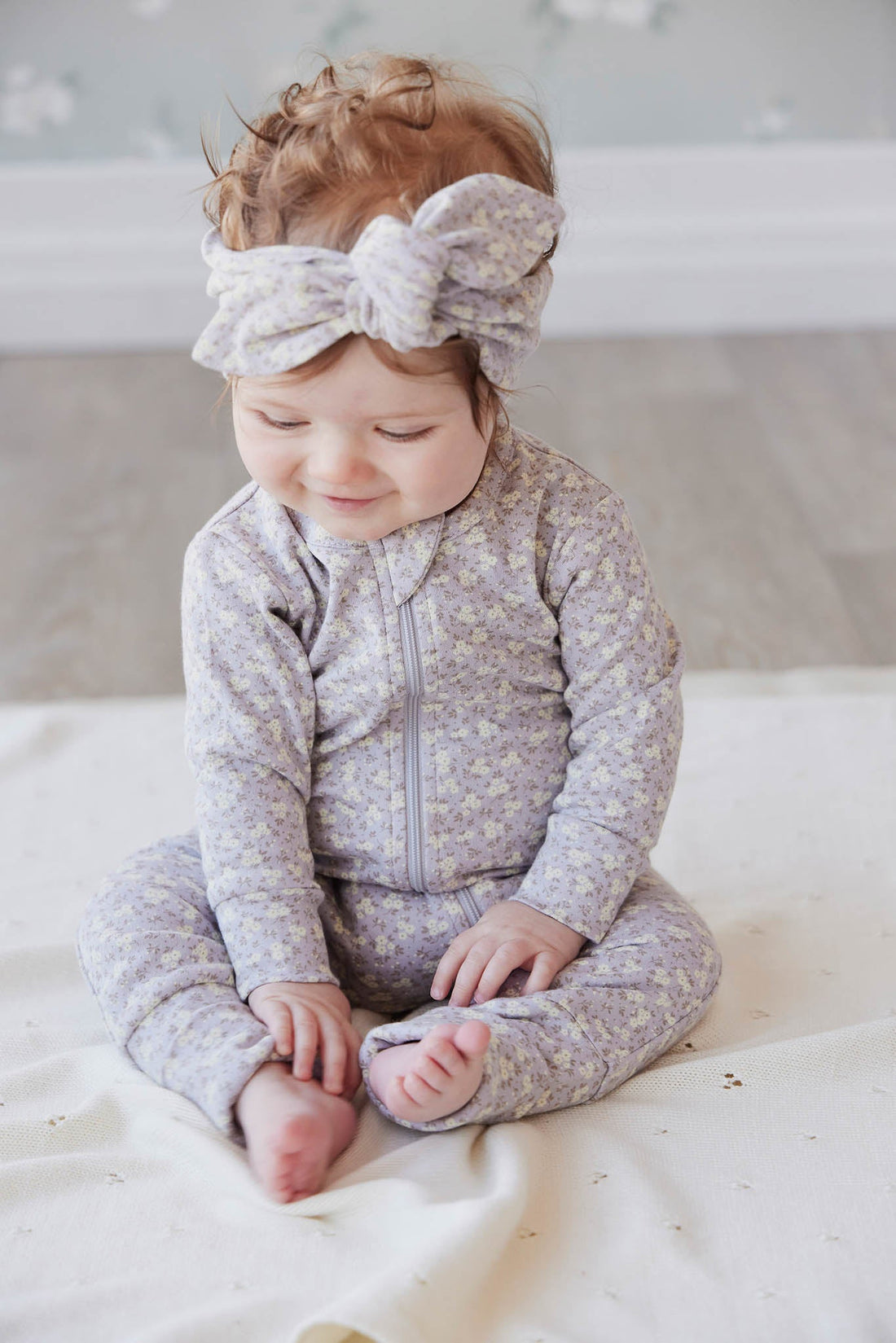 Organic Cotton Headband - Rosalie Field Raindrop Childrens Headband from Jamie Kay Australia