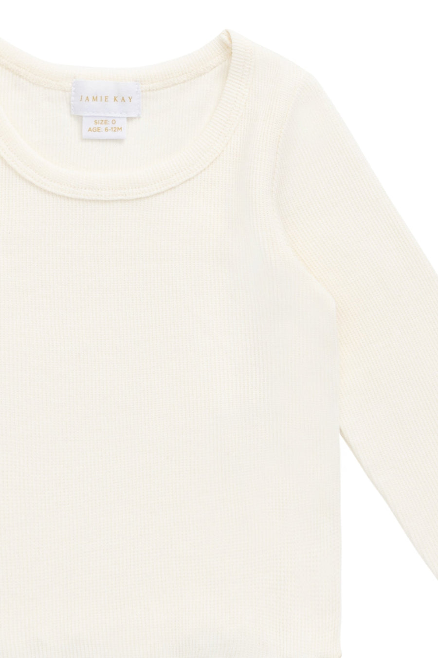Organic Cotton Fine Rib Agathe Top - Parchment Childrens Top from Jamie Kay Australia