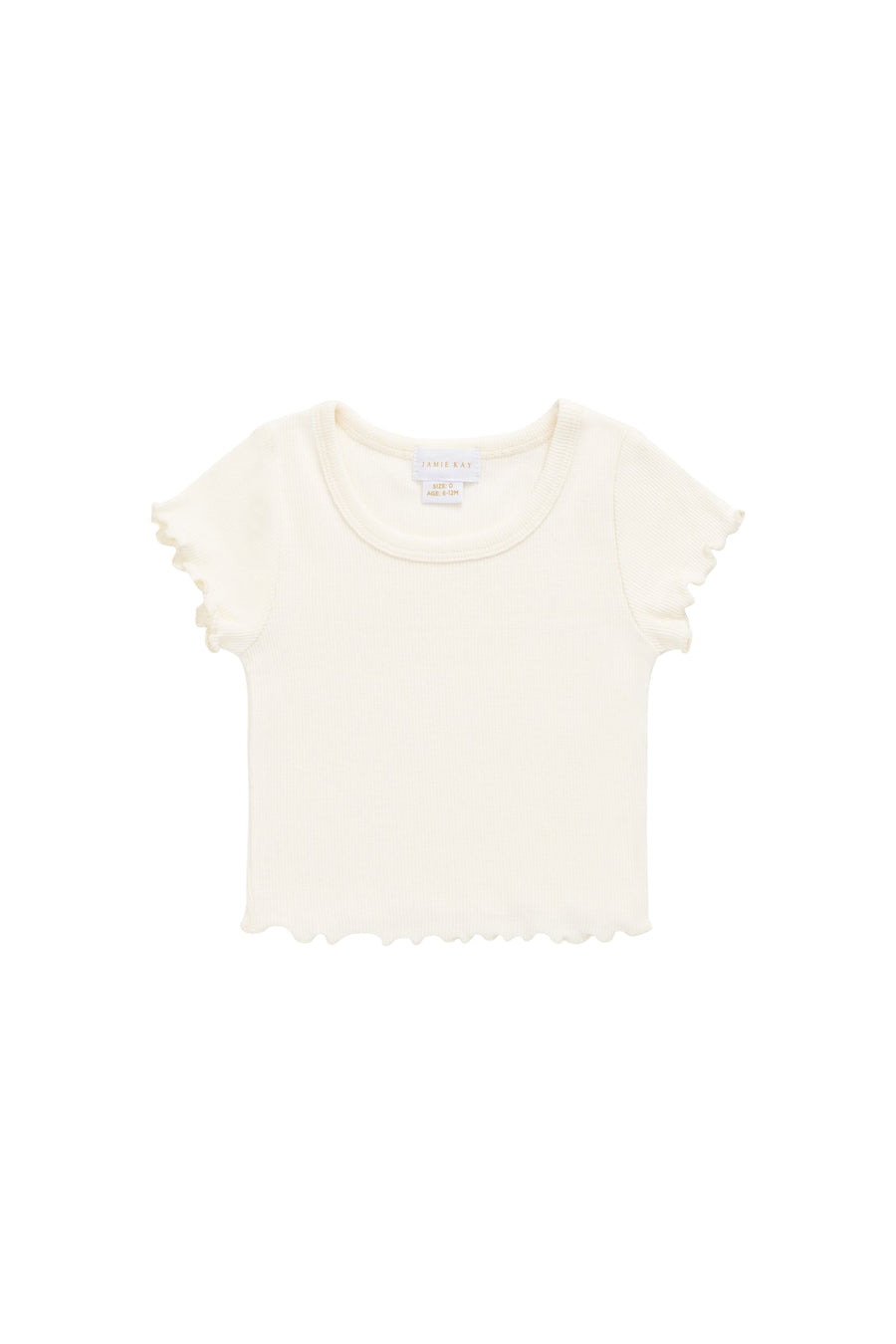 Organic Cotton Fine Rib Ines Top - Parchment Childrens Top from Jamie Kay Australia