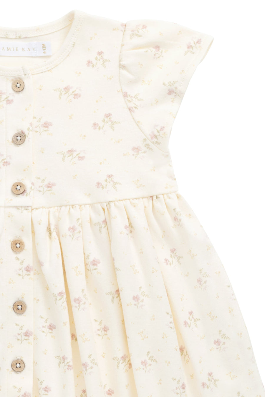 Organic Cotton Dahlia Dress - Thelma Parchment Childrens Dress from Jamie Kay Australia