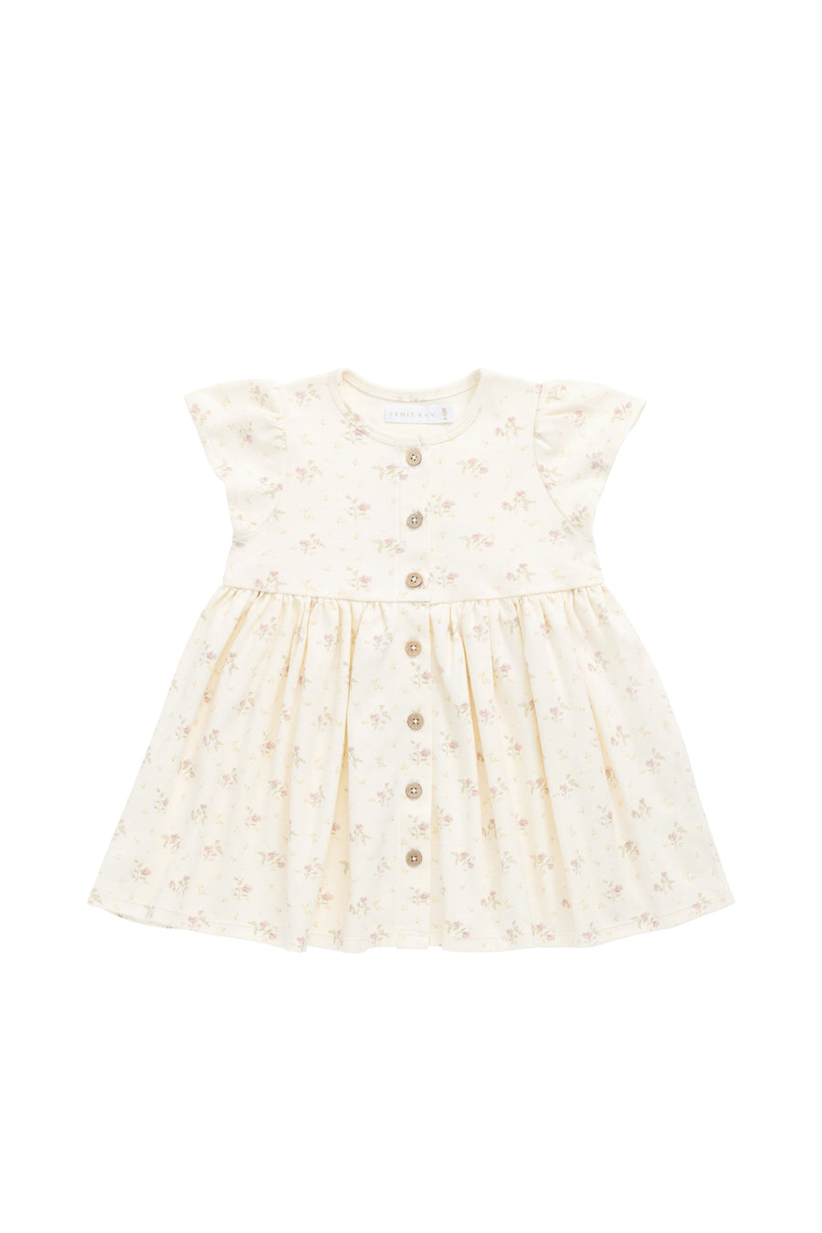 Organic Cotton Dahlia Dress - Thelma Parchment Childrens Dress from Jamie Kay Australia