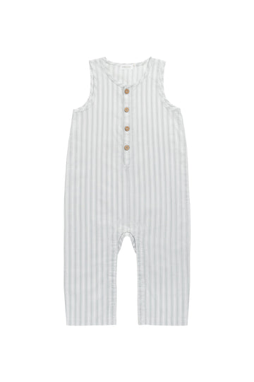 Organic Cotton Milo Jumpsuit - Variegated Stripe Shoreline Childrens Jumpsuit from Jamie Kay Australia