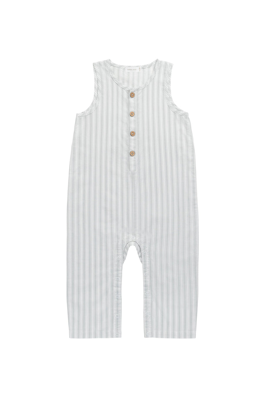 Organic Cotton Milo Jumpsuit - Variegated Stripe Shoreline Childrens Jumpsuit from Jamie Kay Australia
