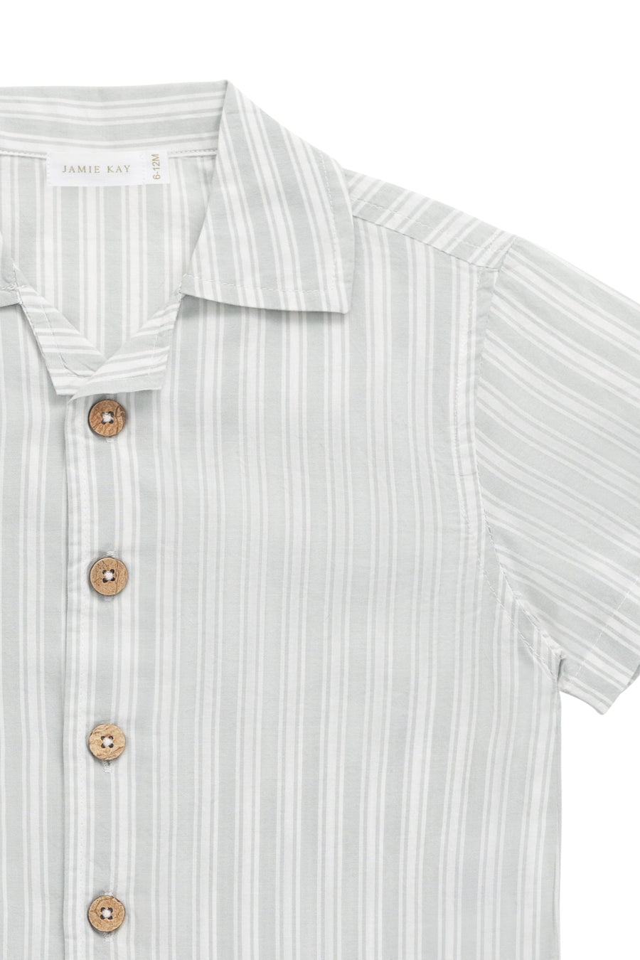 Organic Cotton Silas Shirt - Variegated Stripe Shoreline Childrens Shirt from Jamie Kay Australia