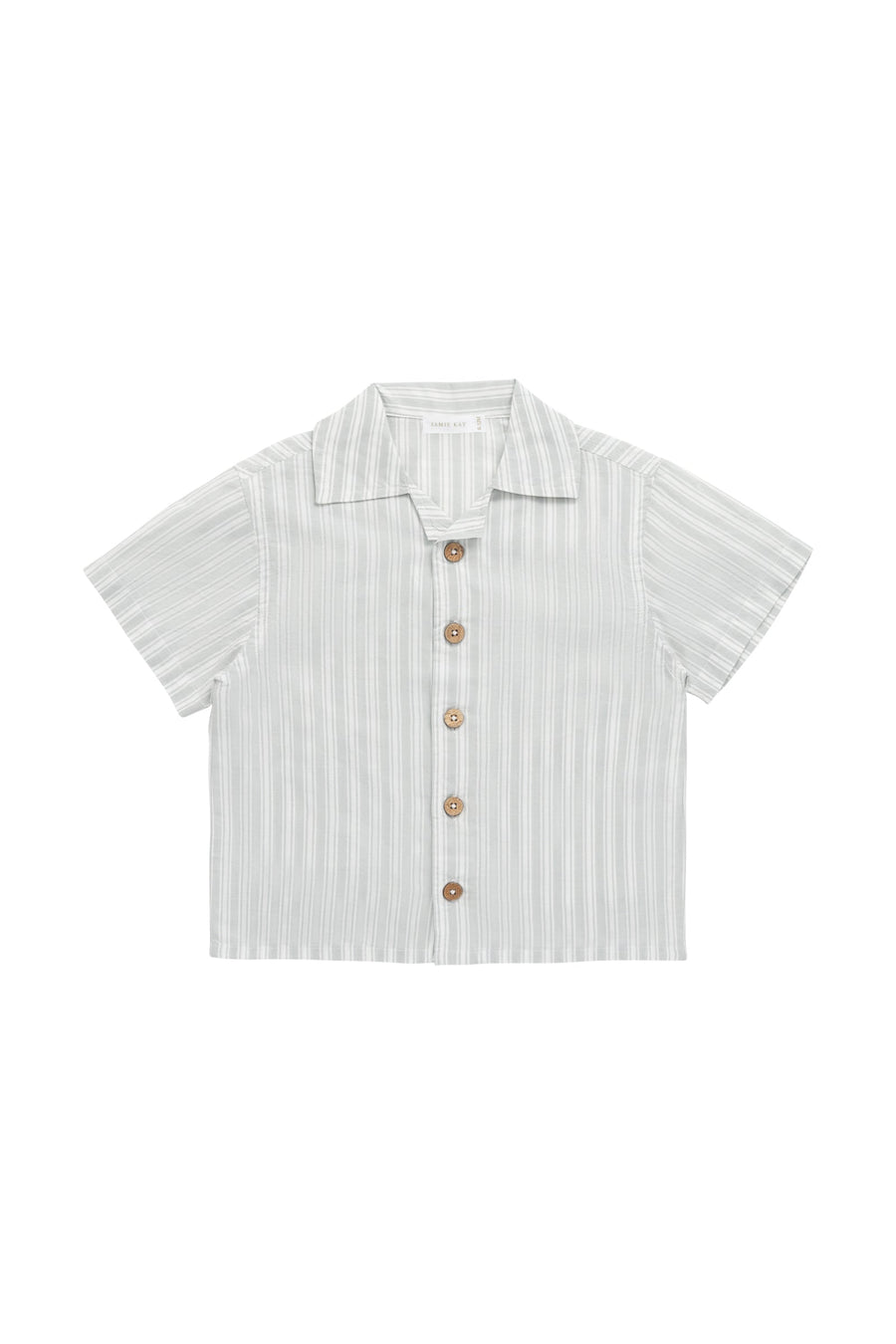 Organic Cotton Silas Shirt - Variegated Stripe Shoreline Childrens Shirt from Jamie Kay Australia