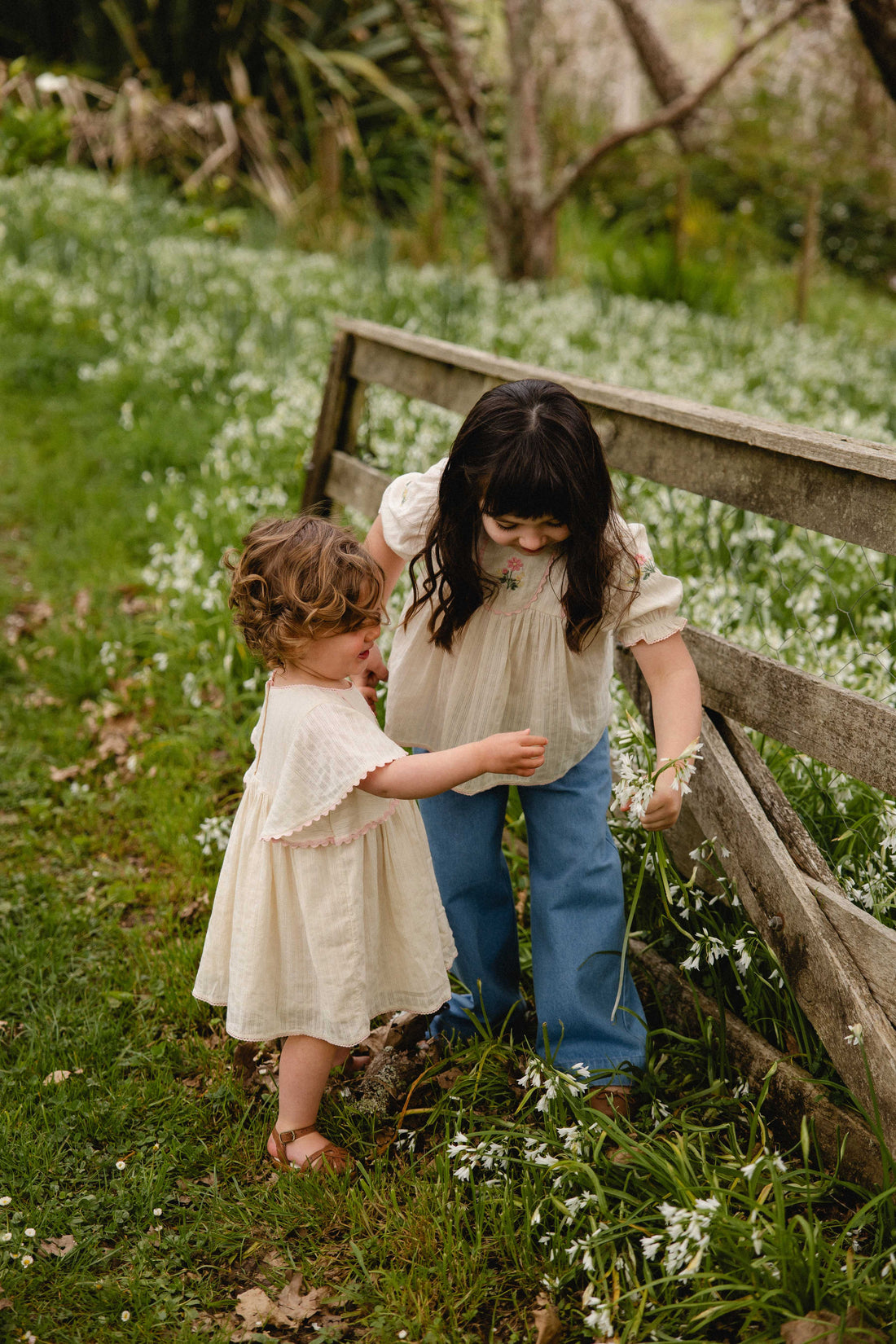 Organic Cotton Zadie Dress - Vanilla Embroidery Pink Childrens Dress from Jamie Kay Australia