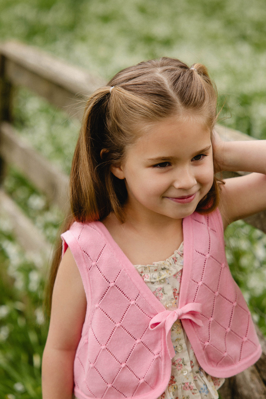 Lilah Knitted Vest - Bubblegum Childrens Vest from Jamie Kay Australia