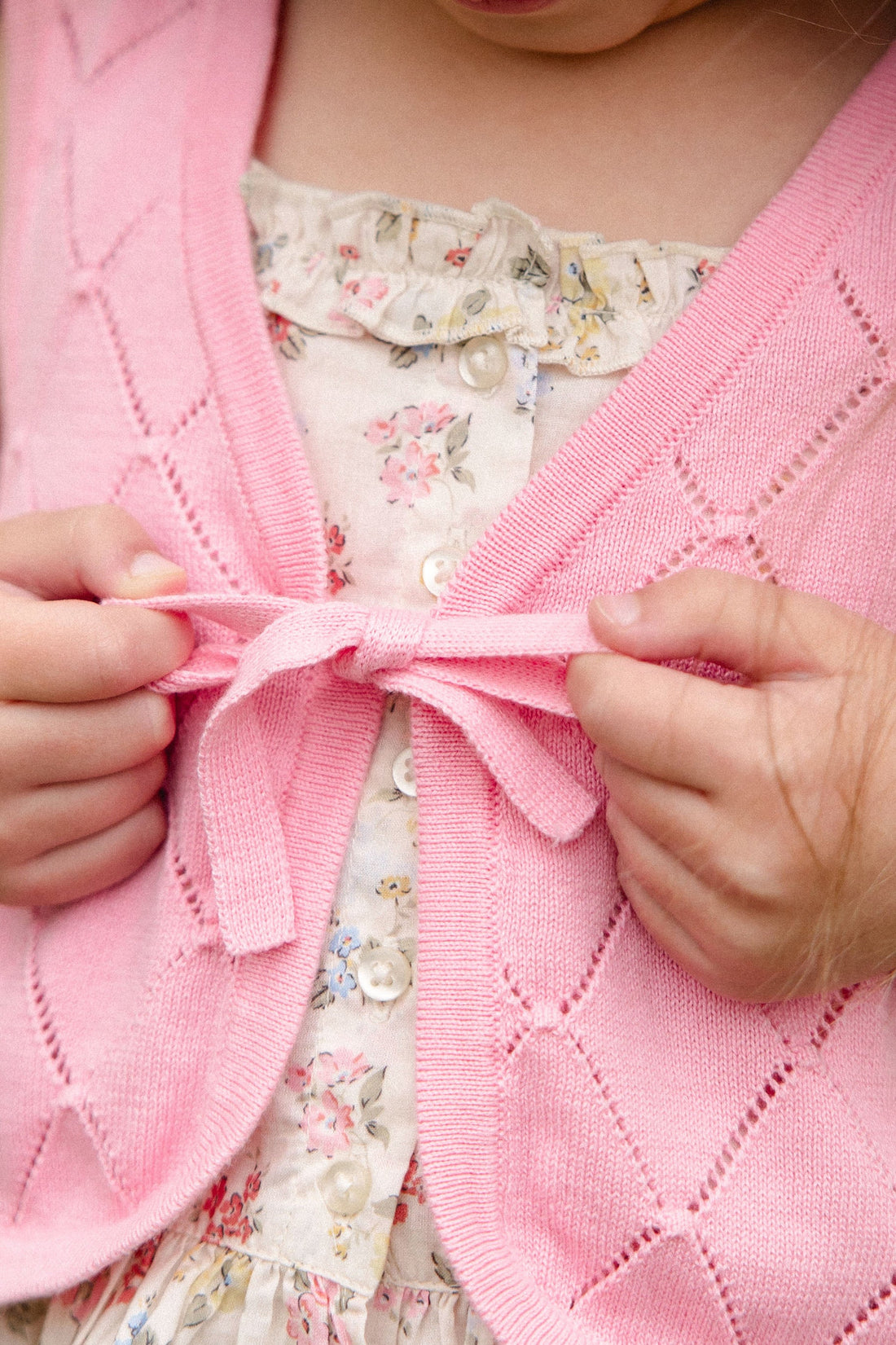 Lilah Knitted Vest - Bubblegum Childrens Vest from Jamie Kay Australia