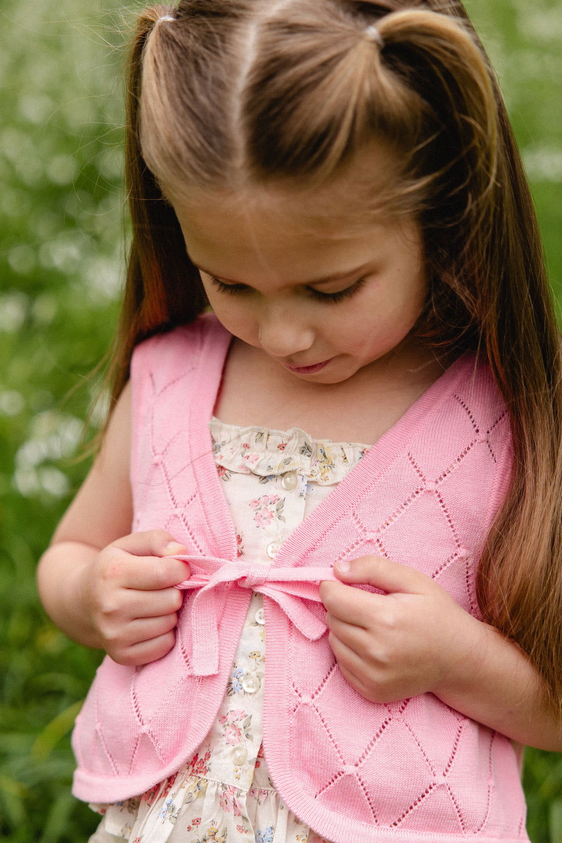 Lilah Knitted Vest - Bubblegum Childrens Vest from Jamie Kay Australia