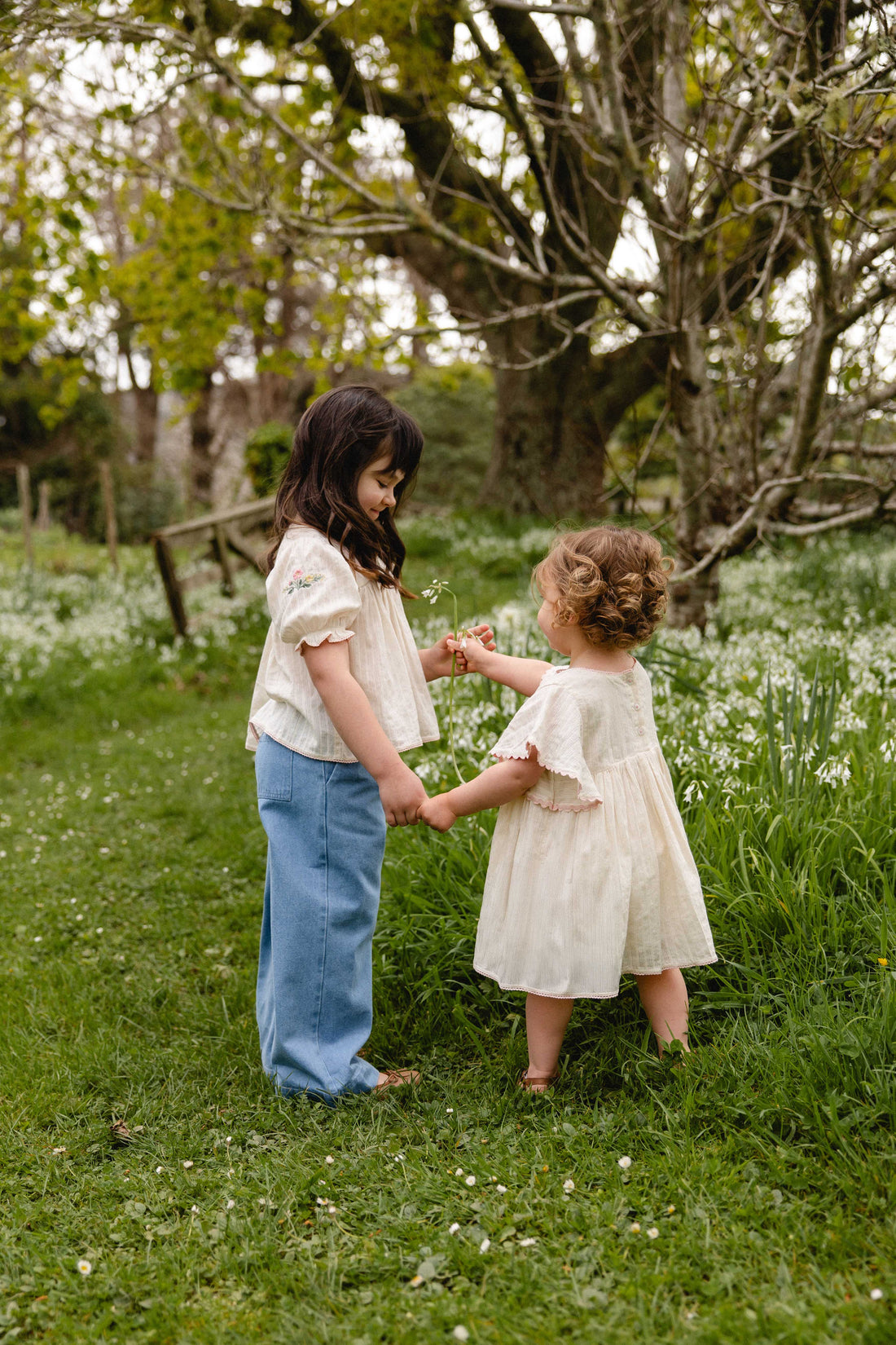 Organic Cotton Zadie Dress - Vanilla Embroidery Pink Childrens Dress from Jamie Kay Australia