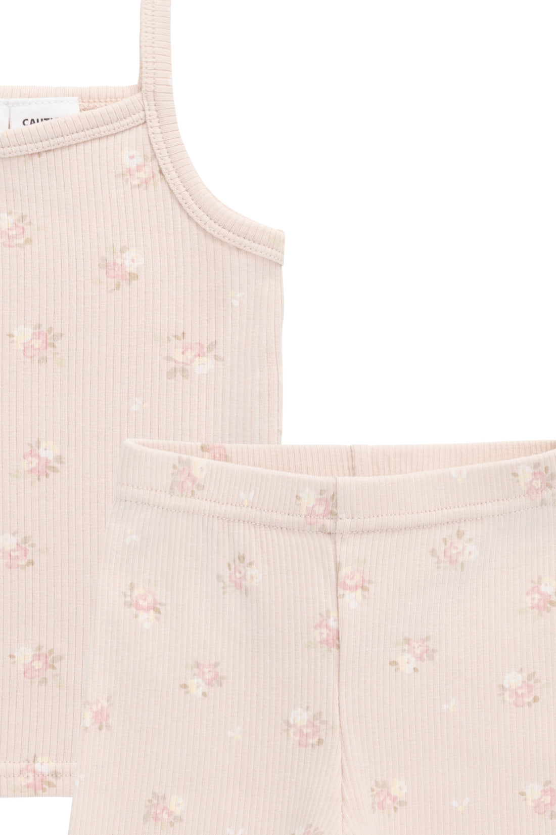 Organic Cotton Fine Rib Isla Singlet Pyjama Set - Simone Morganite Childrens Pyjama from Jamie Kay Australia