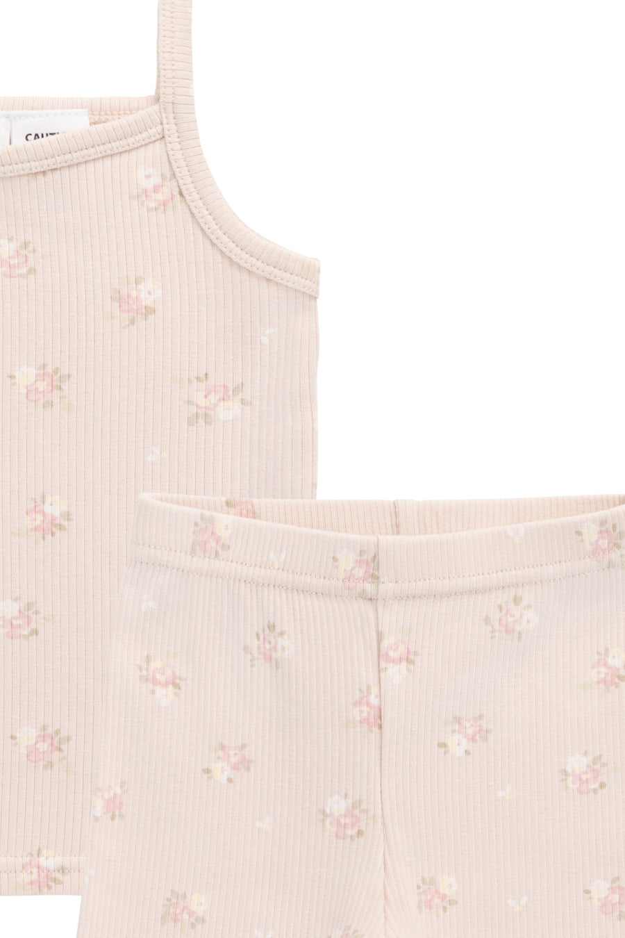 Organic Cotton Fine Rib Isla Singlet Pyjama Set - Simone Morganite Childrens Pyjama from Jamie Kay Australia