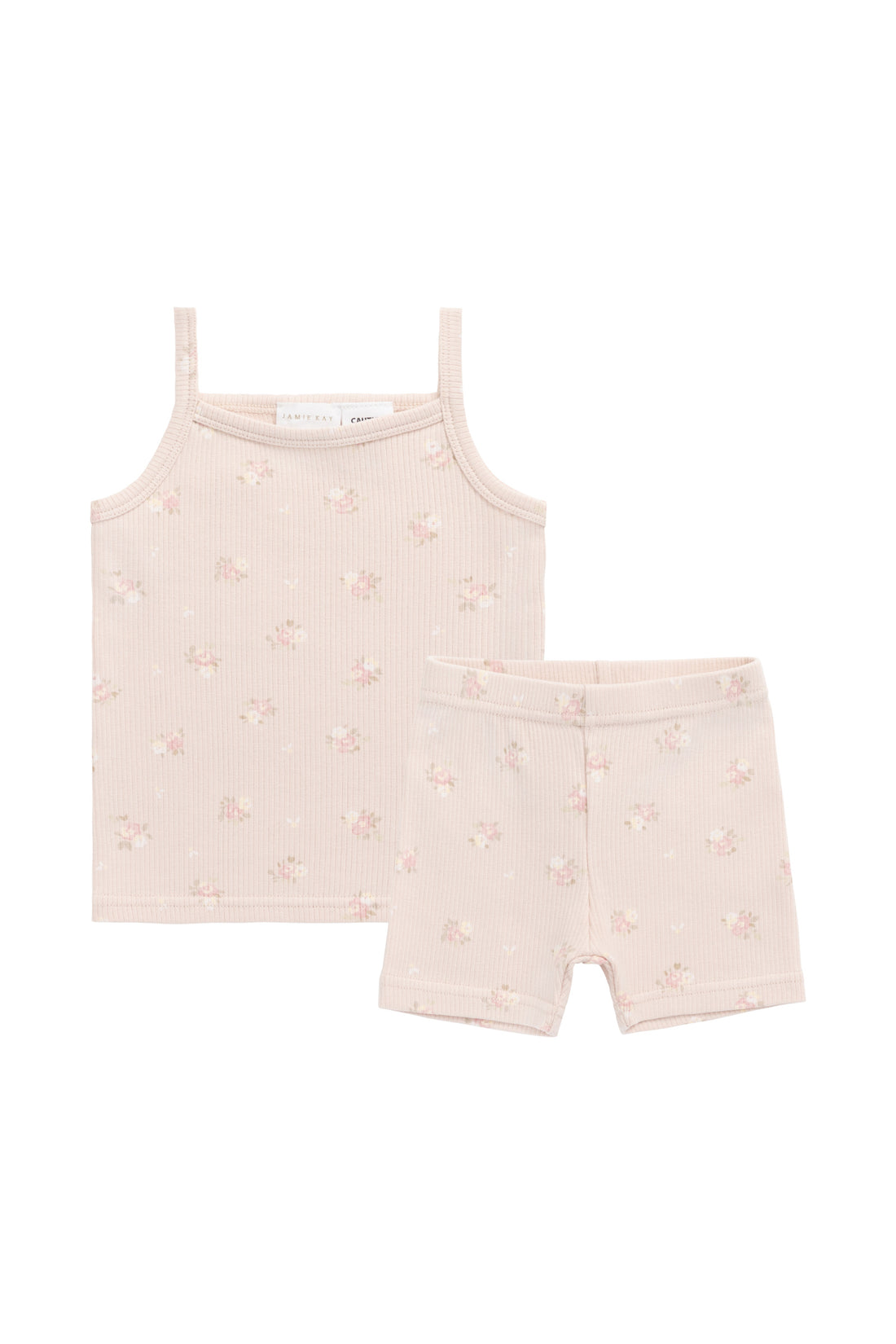 Organic Cotton Fine Rib Isla Singlet Pyjama Set - Simone Morganite Childrens Pyjama from Jamie Kay Australia