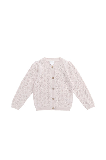 Mila Cardigan - Soft Misty Rose Childrens Cardigan from Jamie Kay Australia