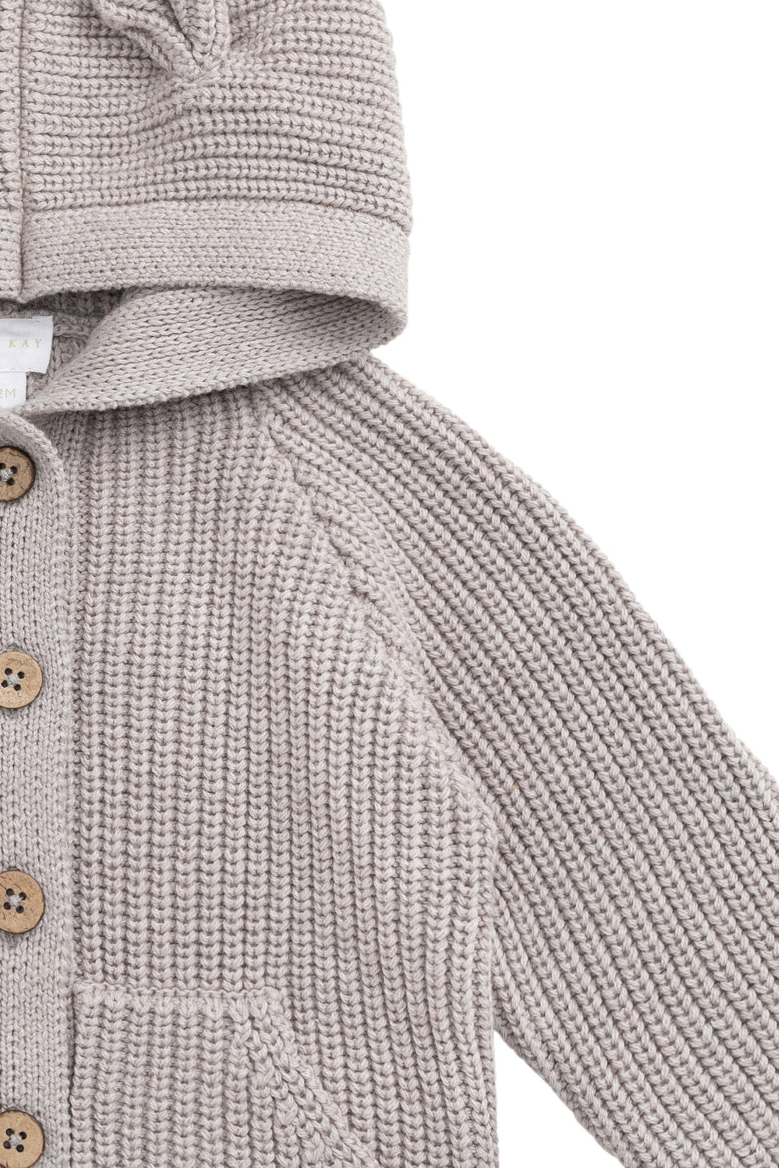 OG Bear Knit - Moleskin Marle Childrens Cardigan from Jamie Kay Australia