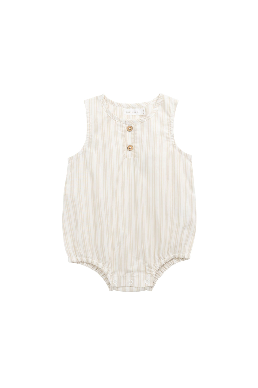 Organic Cotton Archie Playsuit - Variegated Stripe Foam Childrens Playsuit from Jamie Kay Australia