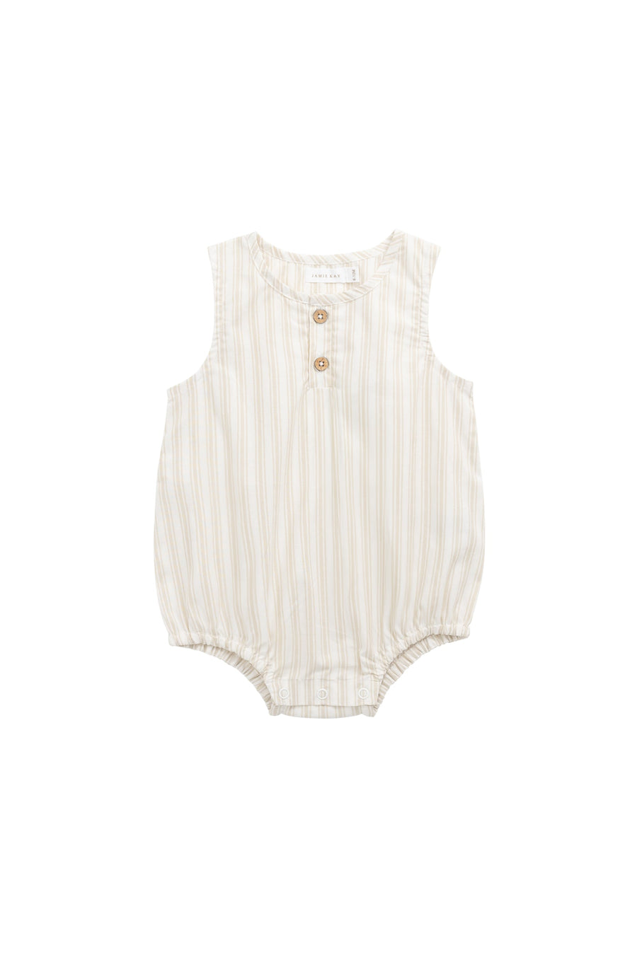 Organic Cotton Archie Playsuit - Variegated Stripe Foam Childrens Playsuit from Jamie Kay Australia