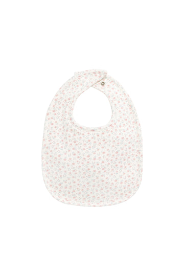 Organic Cotton Bib - Posy Garden Pink Childrens Bib from Jamie Kay Australia